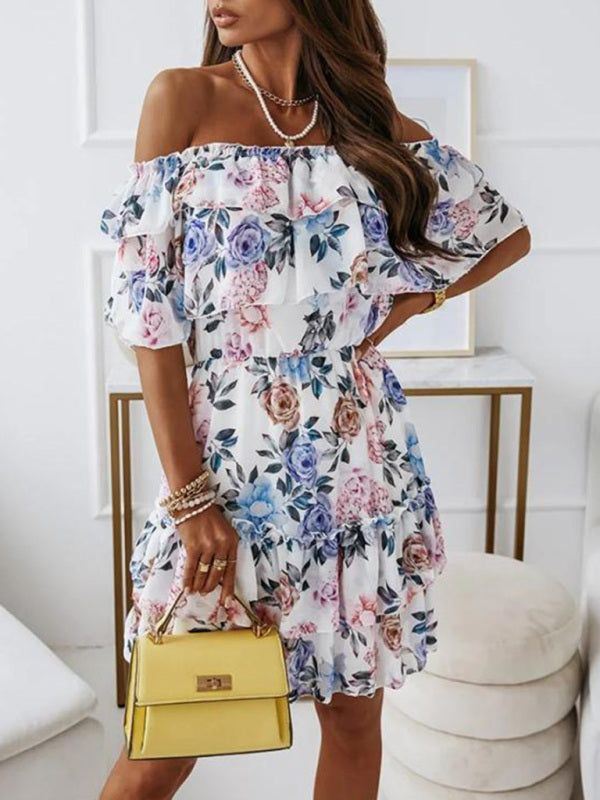 DSB0215 Chiffon print dress