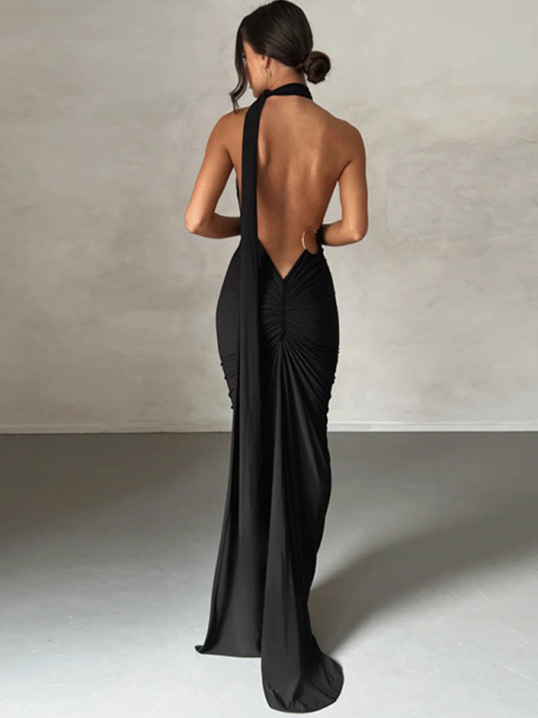DSB0026 - Backless Pleated Dress