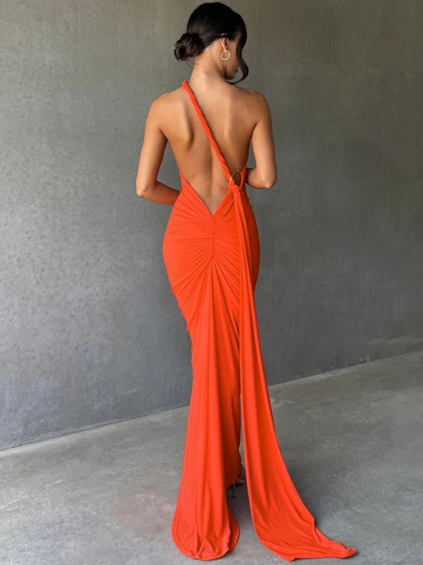 DSB0026 - Backless Pleated Dress
