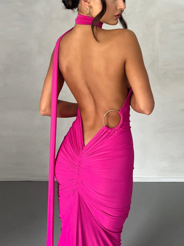 DSB0026 - Backless Pleated Dress