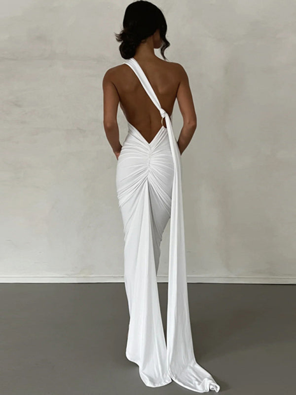 DSB0026 - Backless Pleated Dress
