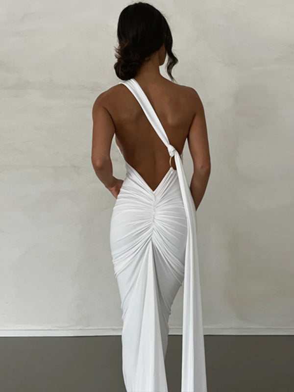 DSB0026 - Backless Pleated Dress