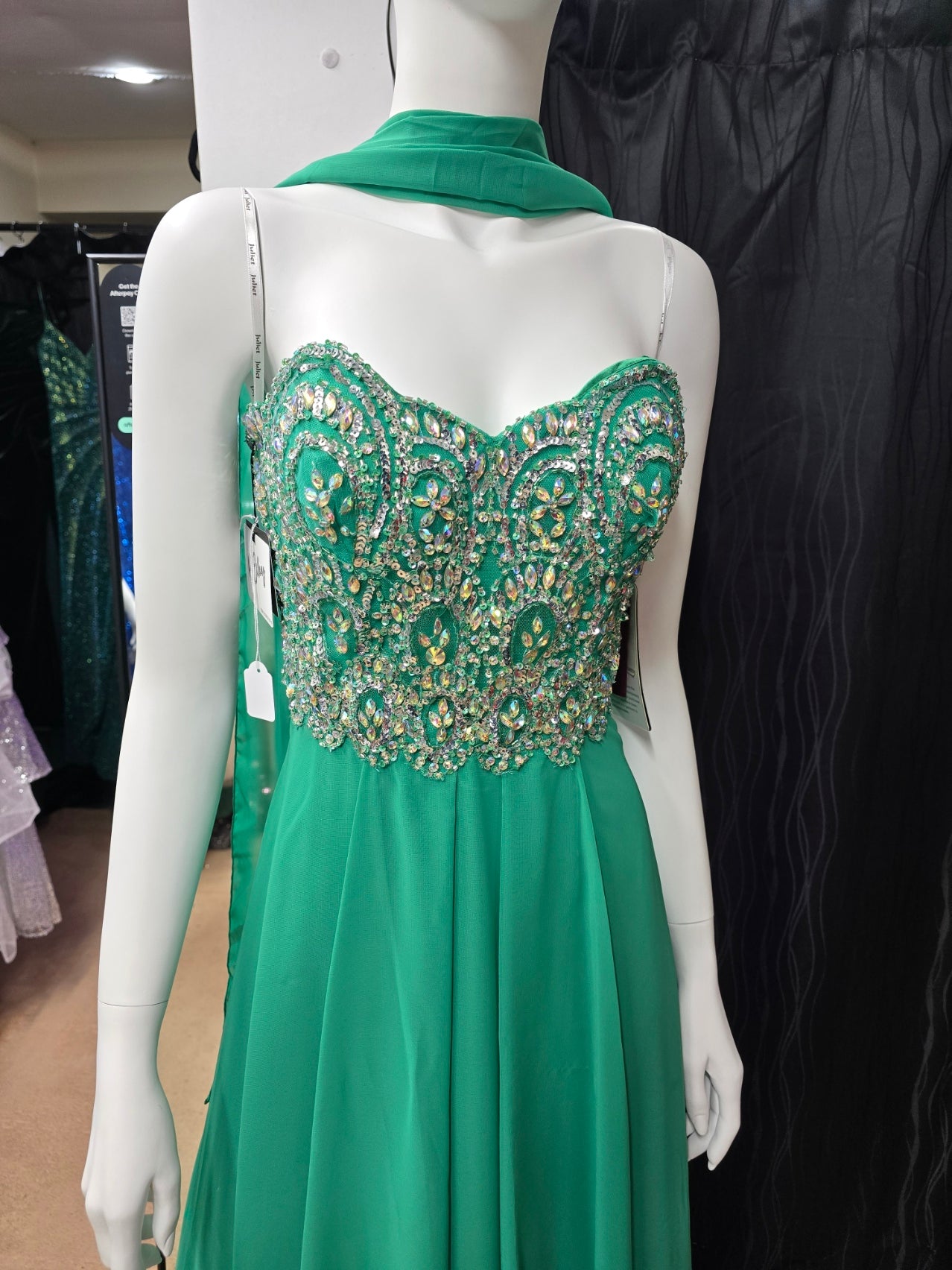 DPB0081 Sleeveless Rhinestone & Sequin Dress