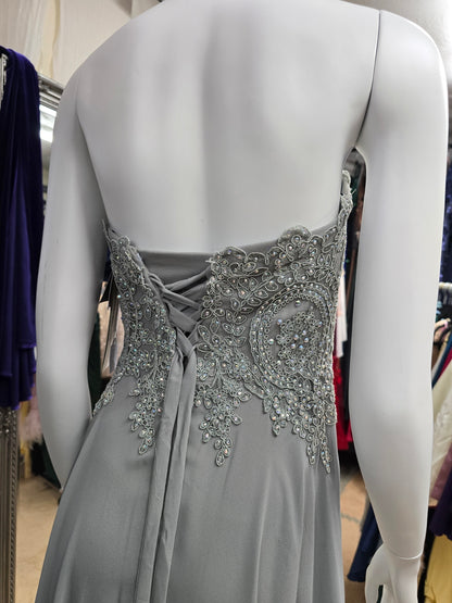 DPB0085 Sleeveless Bead & Rhinestone Dress with Scarf