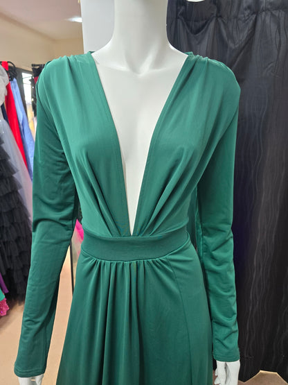 DPB0099 Long Sleeved V-Neck Gown