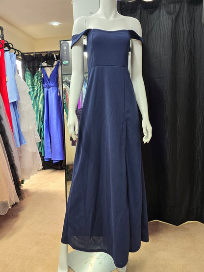 DPB0151 Navy Bridesmaid Dress