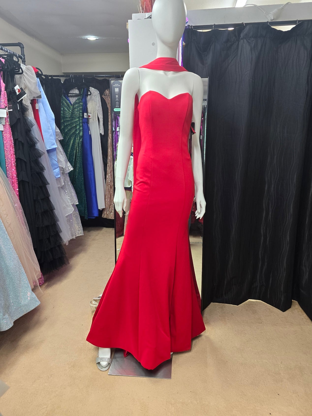 DPB0220 Red Sleeveless Ball Dress