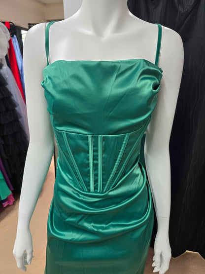 DPB0316 Green Corset Style Ball Dress