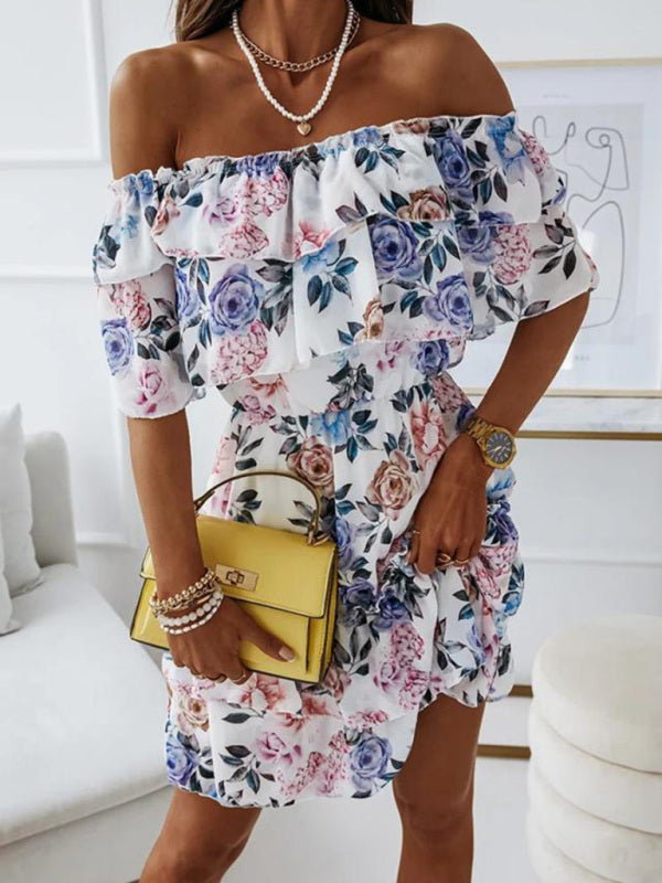 DSB0215 Chiffon print dress