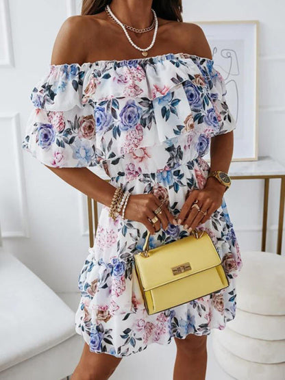 DSB0215 Chiffon print dress