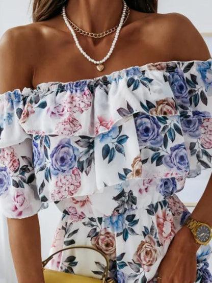 DSB0215 Chiffon print dress