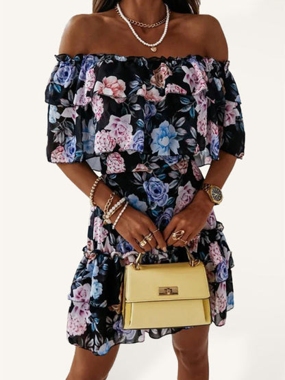 DSB0215 Chiffon print dress