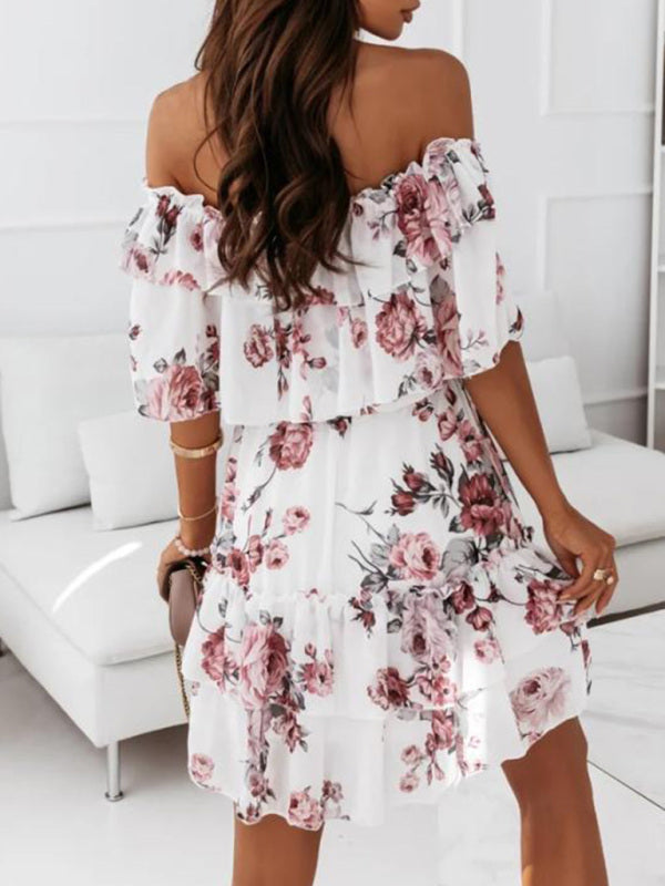 DSB0215 Chiffon print dress